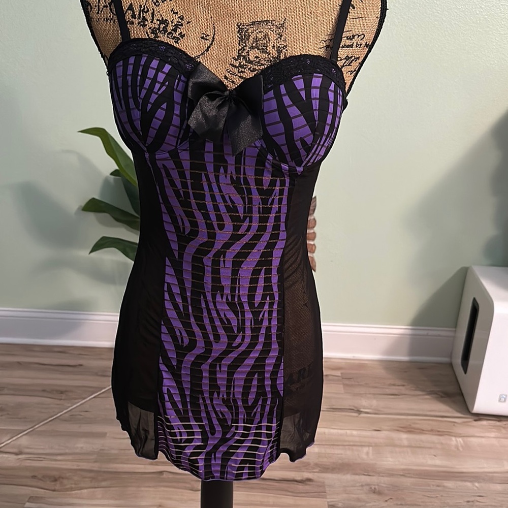 Elegant Purple and Black Women's Lingerie